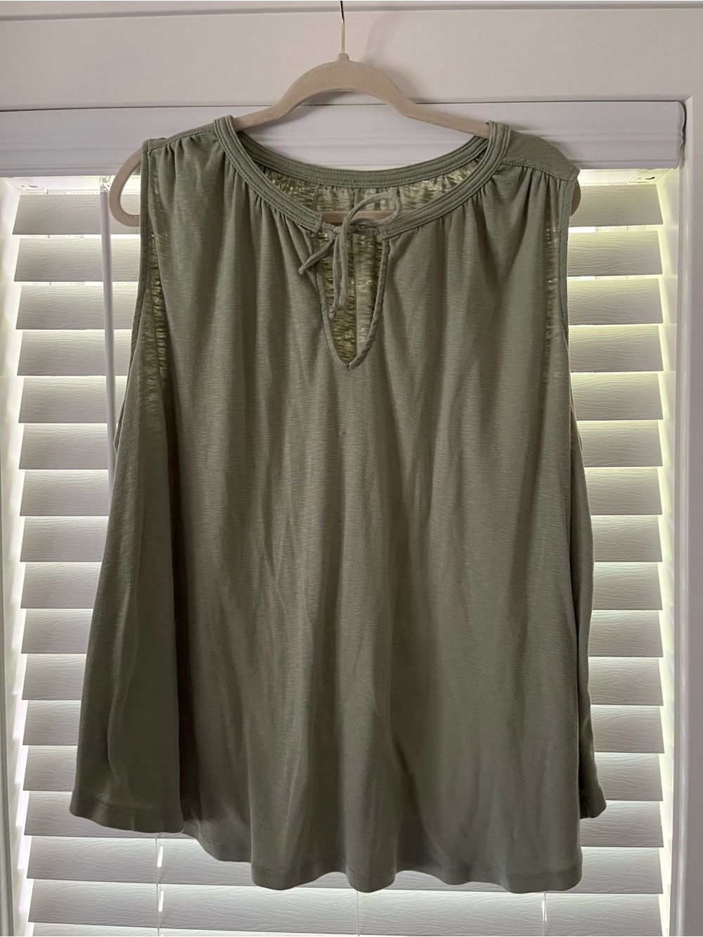 Ava & Viv Sleeveless Tie-Neck Tunic in Sage